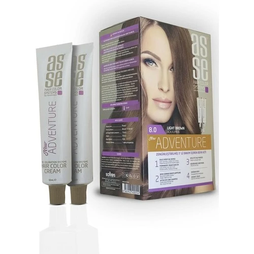 Asse Adventure Set Boya No:8.0 Açık Kumral 50 Ml+50 Ml