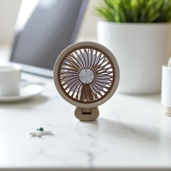MİNİ EL FANI USB ŞARJLI 3 KADEMELİ MASA ÜSTÜ VANTİLATÖR - 2