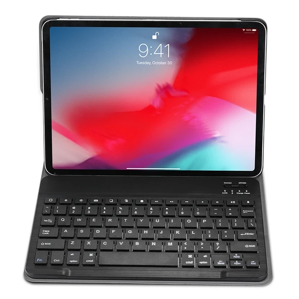 A11 Bluetooth 3.0 Ultra İnce ABS Çıkarılabilir Bluetooth Klavye Deri Tablet Kılıfı iPad Air 4 Air 5 Pro 11 inç 2018 2020 2021 2022 Koyu Mavi - 7