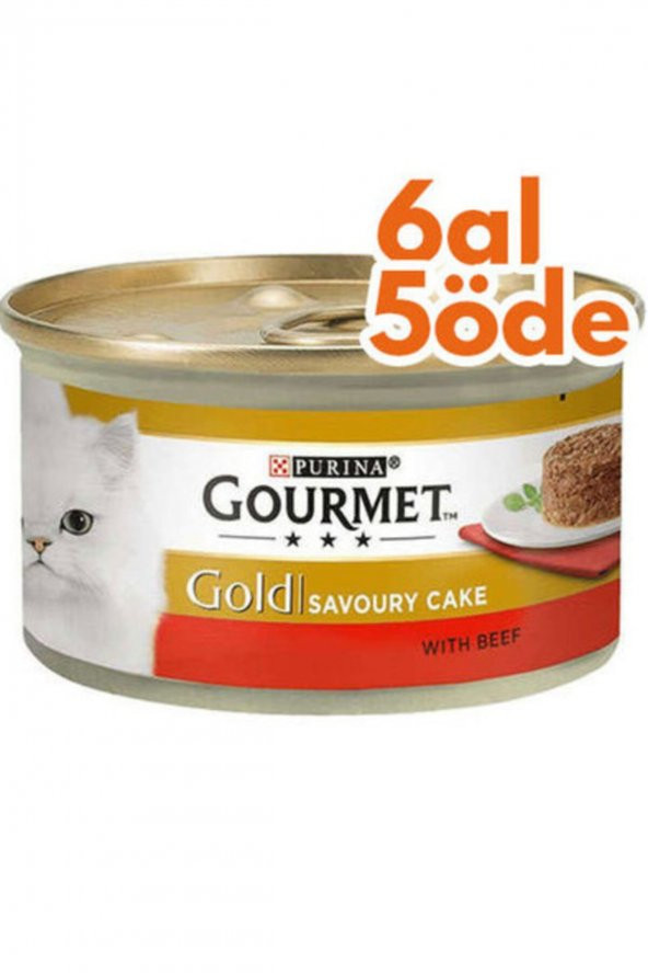 Gourmet Gold Kıyılmış Sığır Etli 85 gr 6'lı Yetişkin Kedi Konservesi