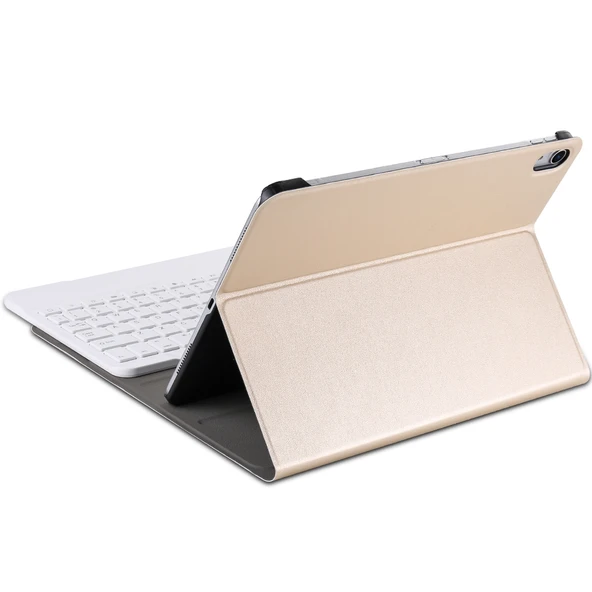 A11 Bluetooth 3.0 Ultra İnce ABS Çıkarılabilir Bluetooth Klavye Deri Tablet Kılıfı iPad Air 4 5 Pro 11 inç 2018 2022 Altın - 5