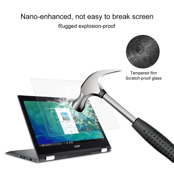 13.3 İnç Evrensel Laptop Ekran HD Temperli Cam Koruyucu Film - 3