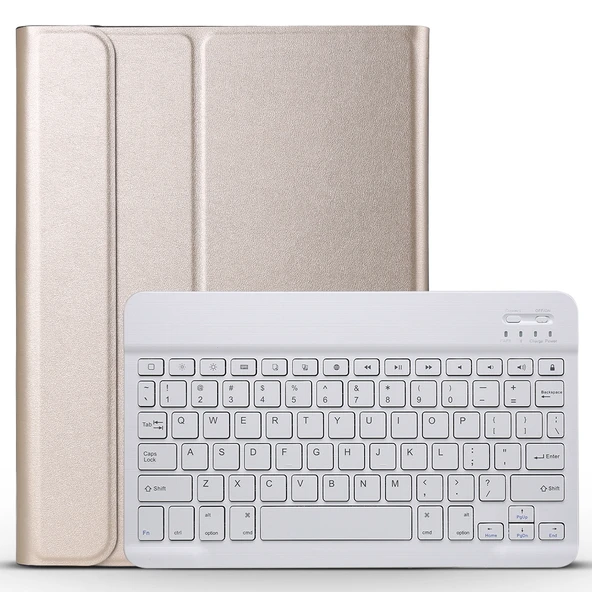 A11 Bluetooth 3.0 Ultra İnce ABS Çıkarılabilir Bluetooth Klavye Deri Tablet Kılıfı iPad Air 4 5 Pro 11 inç 2018 2022 Altın