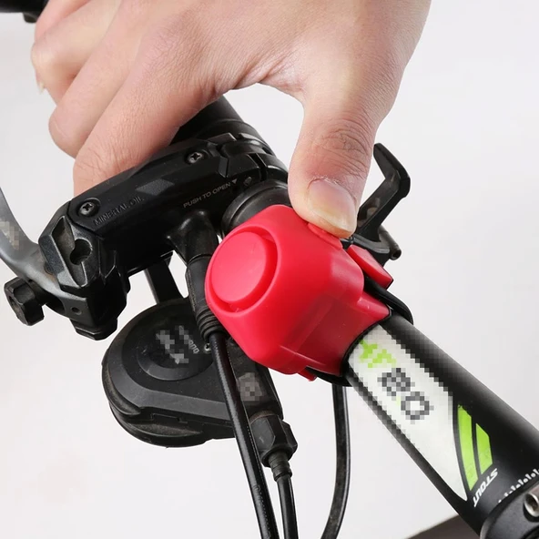 Kırmızı Elektrikli Bisiklet Kornası ve Zili - 8