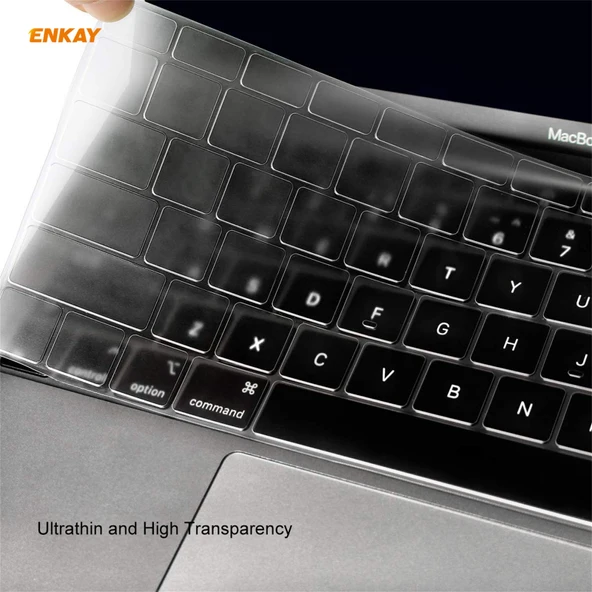ENKAY 3 in 1 Kristal Laptop Koruyucu Kılıf Siyah MacBook Pro 16 inç A2141 Touch Bar - 11