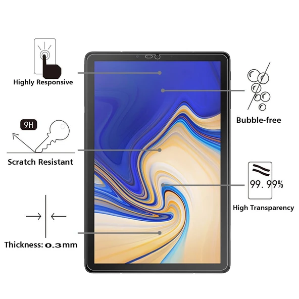 Galaxy Tab S4 105 Ince 026mm 9H Sertlik Patlamaya Dayanikli Cam Ekran Koruyucu - 3