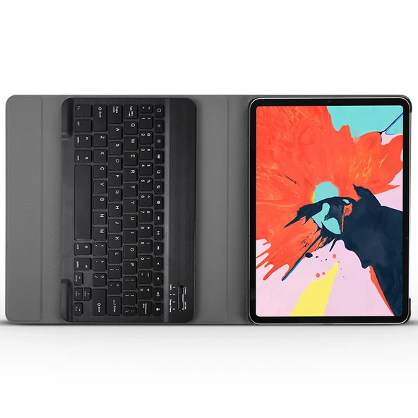 A11 Bluetooth 3.0 Ultra İnce ABS Çıkarılabilir Bluetooth Klavye Deri Tablet Kılıfı iPad Air 4 Air 5 Pro 11 inç 2018 2020 2021 2022 Koyu Mavi - 6