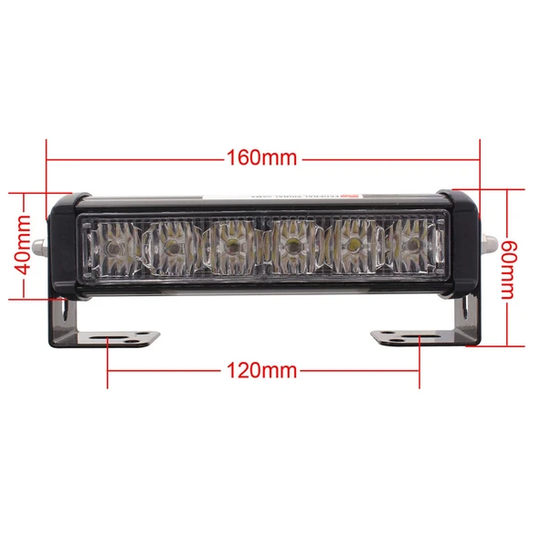 2 Adet 6 Inç 6 LED 2x18W Kırmızı Mavi Beyaz Değişen Su Geçirmez Acil Uyarı Lambası 12V - 5