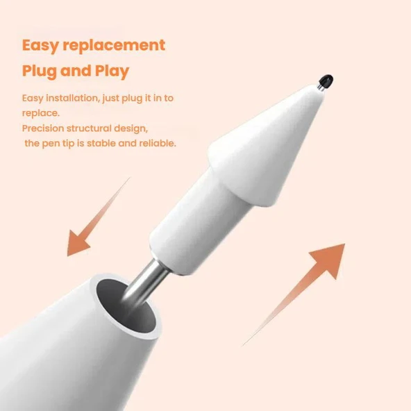 Xiaomi Akıllı Kalem 2 Nesil Yedek Uç Beyaz Sönümlü İğne Uçlu 1 Daire Kalem Uç Kapağı - 5