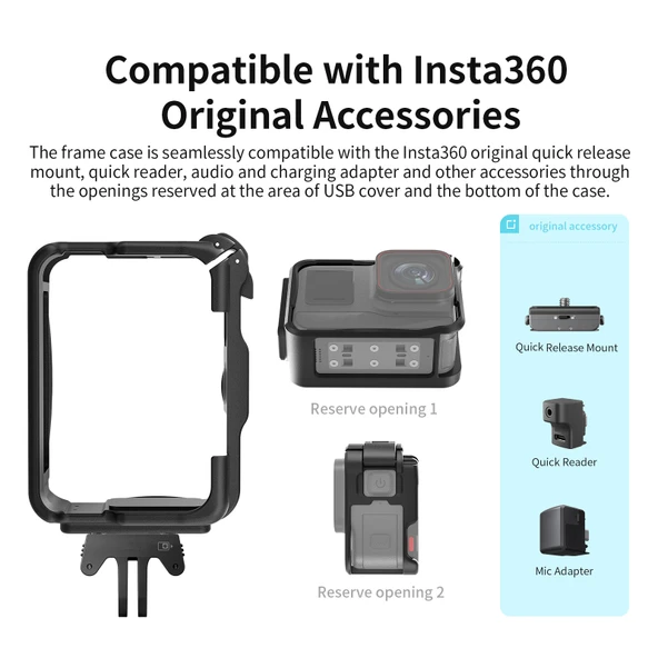 Insta360 Ace Ace Pro ABS Spor Kamera Koruyucu Kafes Çerçeve - 8