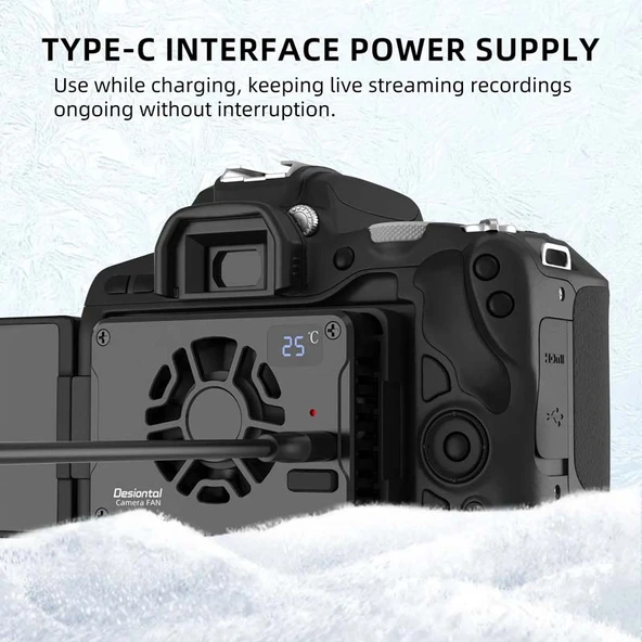 Canon Sony FUJIFILM Desiontal F01 Taşınabilir Metal Kasa Yarı İletken Kamera Soğutucu SLR Fan - 5