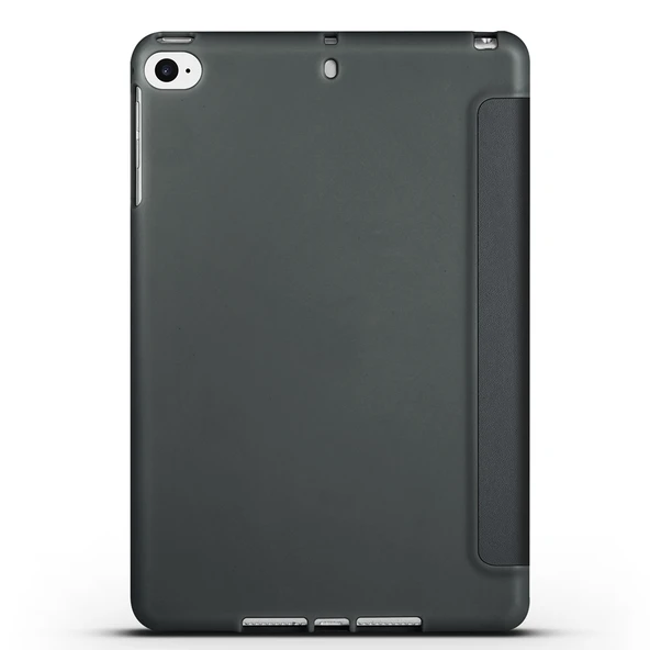 iPad 9.7 2018 2017 Air 2 Air 3 Katlanabilir TPU Yatay Flip Deri Tablet Kılıfı Siyah - 3