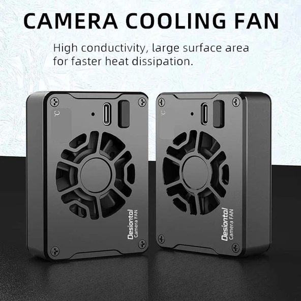 Canon Sony FUJIFILM Desiontal F01 Taşınabilir Metal Kasa Yarı İletken Kamera Soğutucu SLR Fan - 7