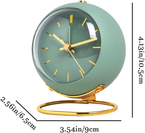 Valkyrie Akar Saniyeli Işıklı Metal Gold Dijital Masa Saati Alarmlı Yeşil - 6