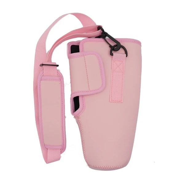 40oz Stanley Quencher Su Şişesi Taşıma Çantası Kılıfı Ayarlanabilir Omuz Askılı Pembe - 3