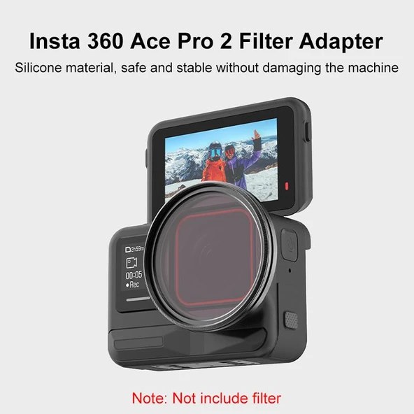 Insta360 Ace Pro 2 Uyumlu Metal Filtre Tutucu Siyah - 5