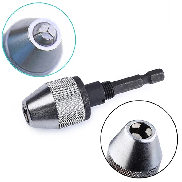 Altıgen Sap Mini Matkap Mandreni Dönüştürücü Üç Çeneli Mandren Siyah Model 08-8mm A - 4