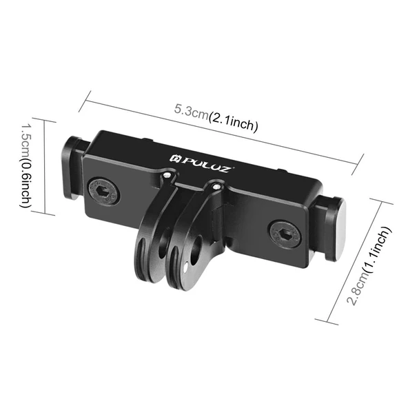Insta360 X5 Ace Pro Pro 2 Uyumlu PULUZ Havacılık Alüminyum Hızlı Bırakma Taban Adaptör Braketi Siyah - 4