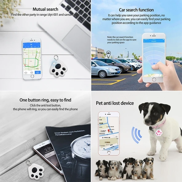 HYC09 Mini Evcil Hayvan Akıllı GPS Bluetooth Takip Cihazı Siyah - 7