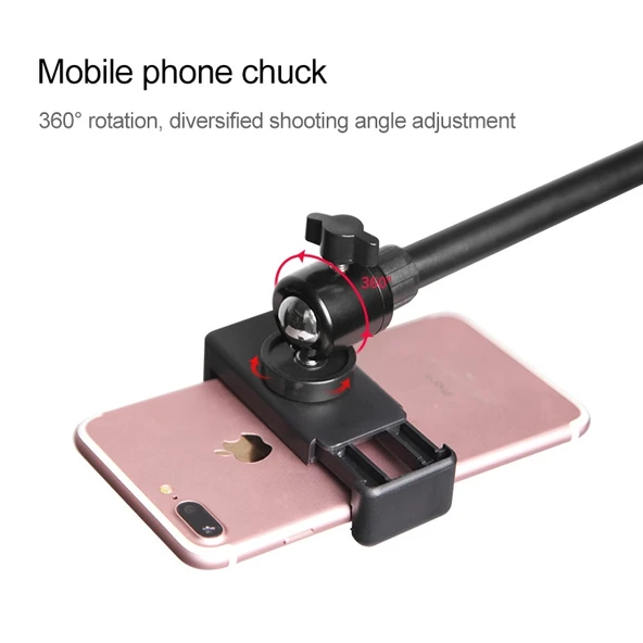 Masaüstü Telefon Üstü Aparatı Fotoğrafçılık Mikro Ders Video Kayıt Canlı Yayın Tripodu Tek Kamera Kurulumu - 6