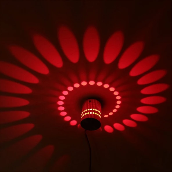 3W Modern Spiral Yuvarlak Duvar Lambası Sıcak Beyaz Işık - 3