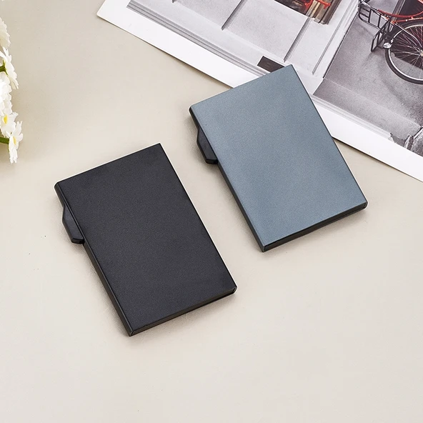 FY1901 RFID Manyetik Koruyucu Siyah Alüminyum Kartlık - 6