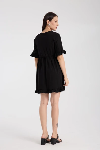 IŞŞIL 1169-FırFırlı Kol Pamuk Penye Hamile Giyim OverSize Tunik - 7