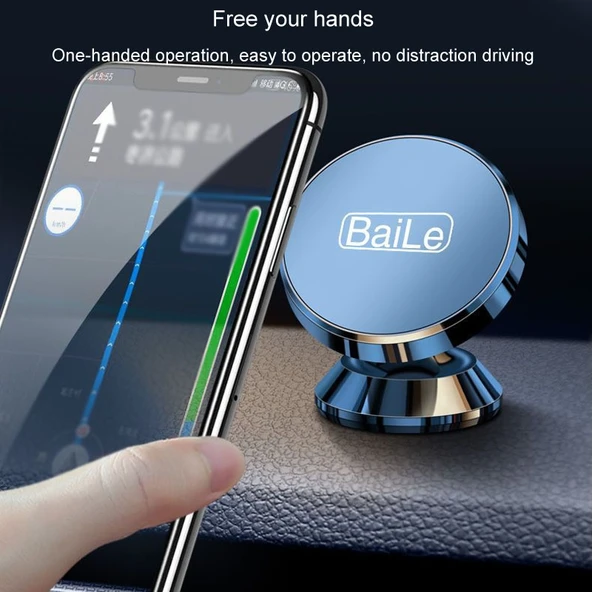 BaiLe Manyetik Araç Telefon Tutucu Evrensel Gümüş Sticker Model - 6