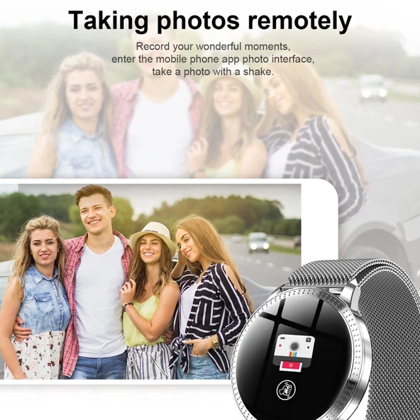 CF18 1.22 inç Renkli Ekran IPX67 Su Geçirmez Bluetooth Akıllı Saat Pembe - 11