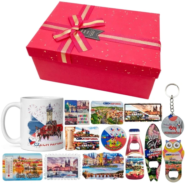 Çek Cumhuriyeti Hediye Kutusu 10 Parça Kupa Magnet Anahtarlık Kutu ürün görseli