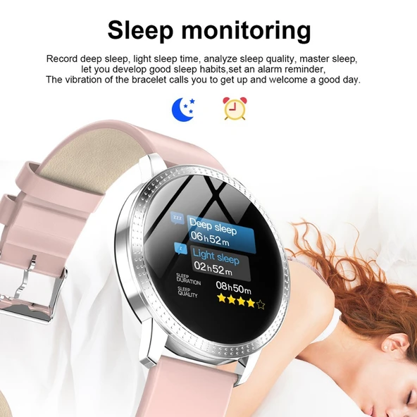 CF18 1.22 inç Renkli Ekran IPX67 Su Geçirmez Bluetooth Akıllı Saat Pembe - 10