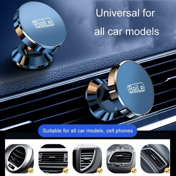 BaiLe Manyetik Araç Telefon Tutucu Evrensel Gümüş Sticker Model - 7