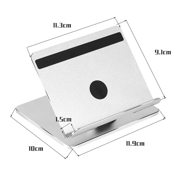 Alüminyum Alaşımlı Katlanabilir Tablet Standı Parlak Gümüş - 2