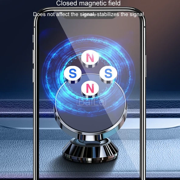 BaiLe Manyetik Araç Telefon Tutucu Evrensel Gümüş Sticker Model - 5