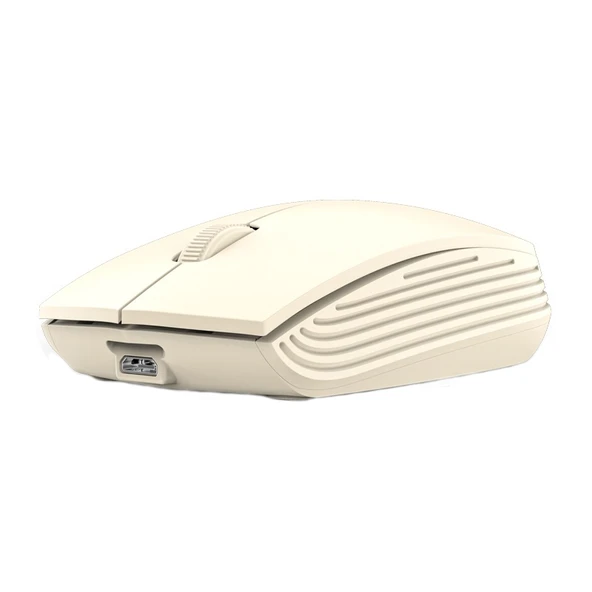 811 3 Tuşlu Laptop Mini Kablosuz Optik Mouse Çift Mod Bej