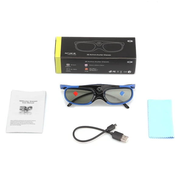 Evrensel Bataryalı DLP Aktif Shutter 3D Gözlük 96-144Hz XGIMI Optoma Acer Viewsonic Ev Sineması Projektör 3D TV - 3