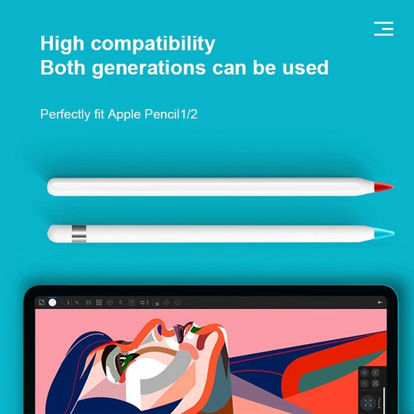 Apple Pencil 1 ve 2 Uyumlu 10lu Siyah Paperfeel Film Sessiz Uç Koruyucu Kılıf - 5