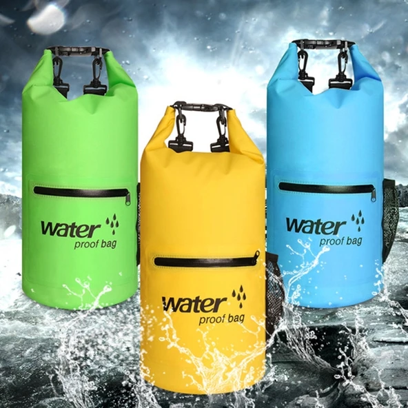 Outdoor Su Geçirmez Çift Omuz Askılı Kuru Çanta 10L Turuncu - 8