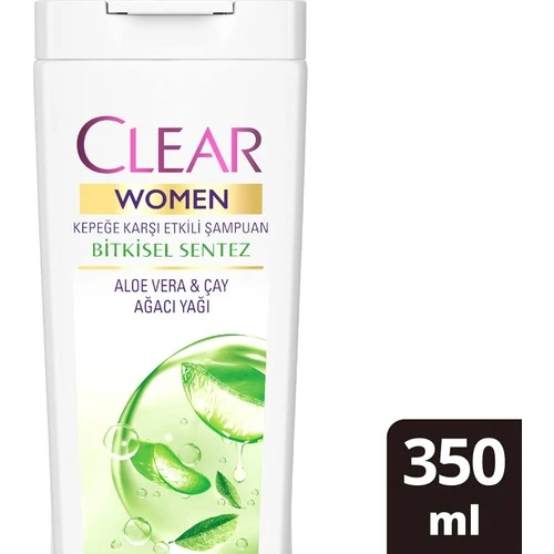 Clear Women Şampuan Bitkisel Sentez Aloe Vera Ve Çay Ağacı Yağı 350Ml