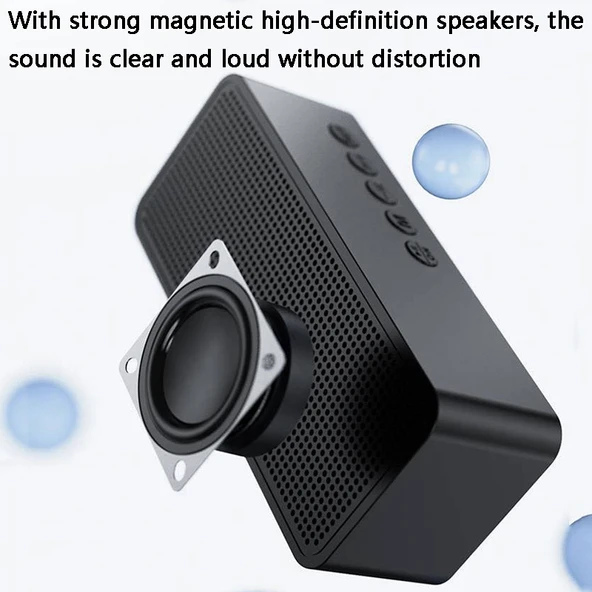 ZXL G50 Mini Ayna Alarm Bluetooth Hoparlör Siyah TF Kart Destekli - 3