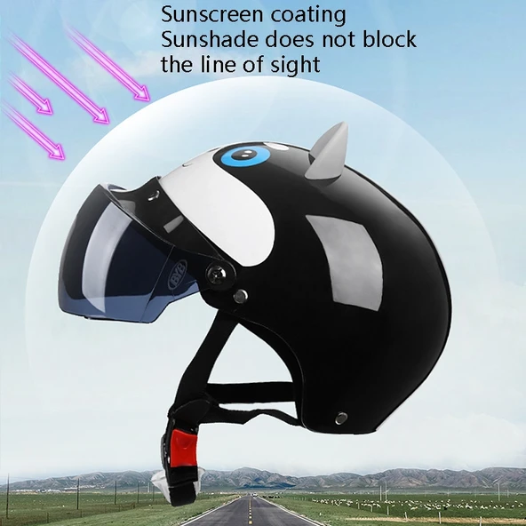 BYB X-866 Yetişkin Elektrikli Motosiklet Kaskı Unisex Dört Mevsim Beyaz Şeffaf Uzun Cam - 5