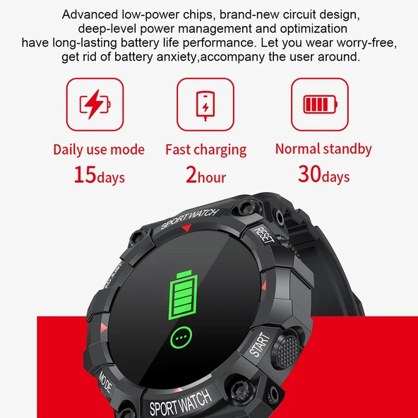 FD68 1.3 İnç Renkli Yuvarlak Ekranlı Spor Akıllı Saat Pembe - 4