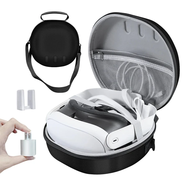 Meta Quest 3 VR Gözlük Taşıma Çantası Gri EVA Koruyucu - 2