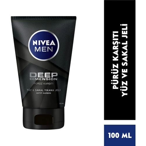 Nivea For Men Deep Dimension Yüz Temizleme Jeli 100 ml