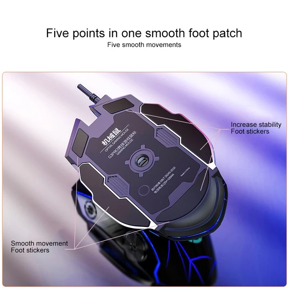 YINDIAO K002 USB Kablolu Mekanik Hisli RGB Işıklı Klavye ve Optik Sessiz Mouse Seti Siyah - 7