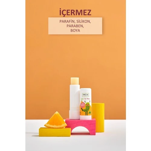 Incia Kids Lip Balm Portakallı Dudak Besleyici 6Gr - 3