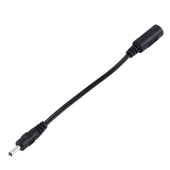 5.5 x 2.1mm Dişi DC Güç Konnektör Kablosu 3.5 x 1.35mm Erkek Uçlu Laptop Adaptörü 15cm Siyah - 3