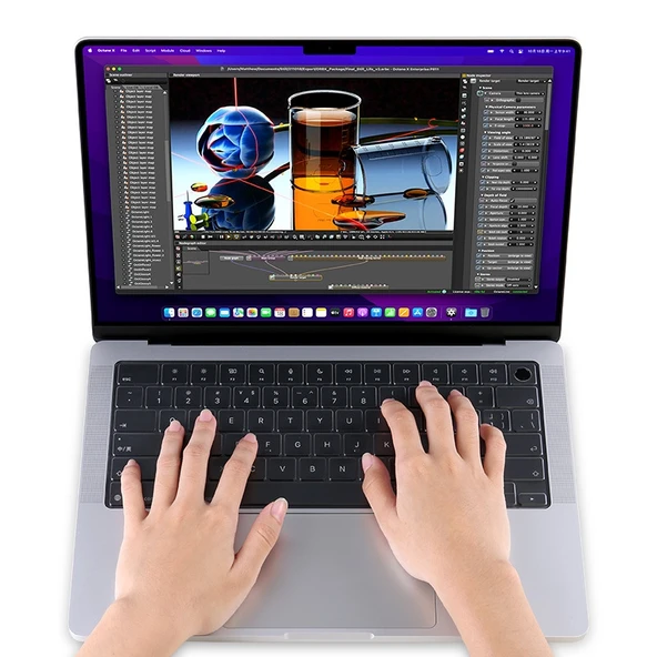 MacBook Pro 14 A2442 Uyumlu Su Geçirmez Klavye Koruyucu Film - 7