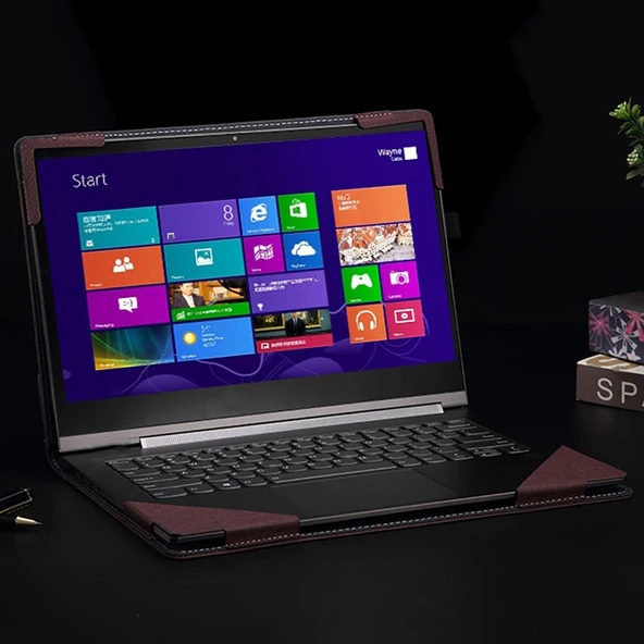 Samsung Galaxy Book4 360 15.6 inç Deri Laptop Kılıfı Siyah Standlı - 8