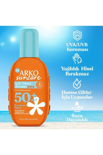 Arko Suncare Çok Yüksek Koruma SPF50+ Koruyucu Sprey Krem 200 ml - 2